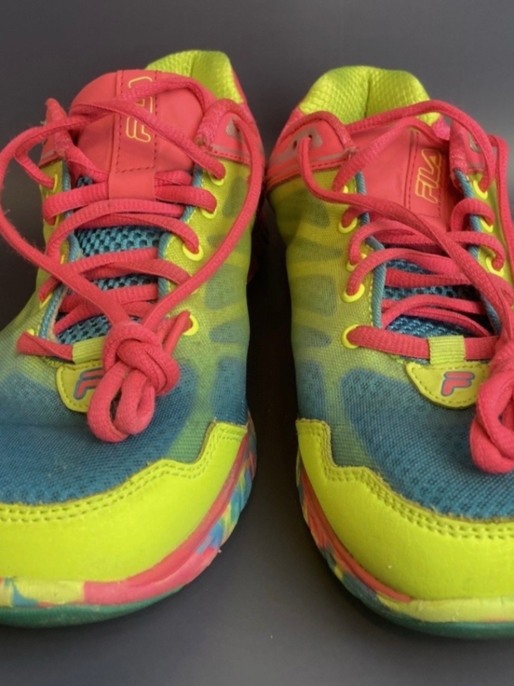 Fila Womens Running Shoes Size 10 Neon Multicolor Athletic Sneakers
